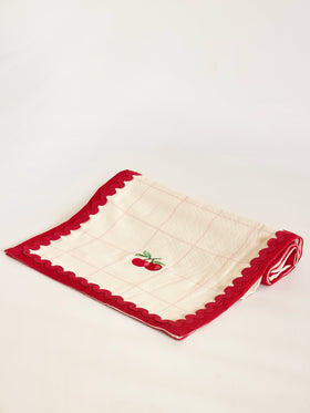 Cherry Crush Embroidered Runner
