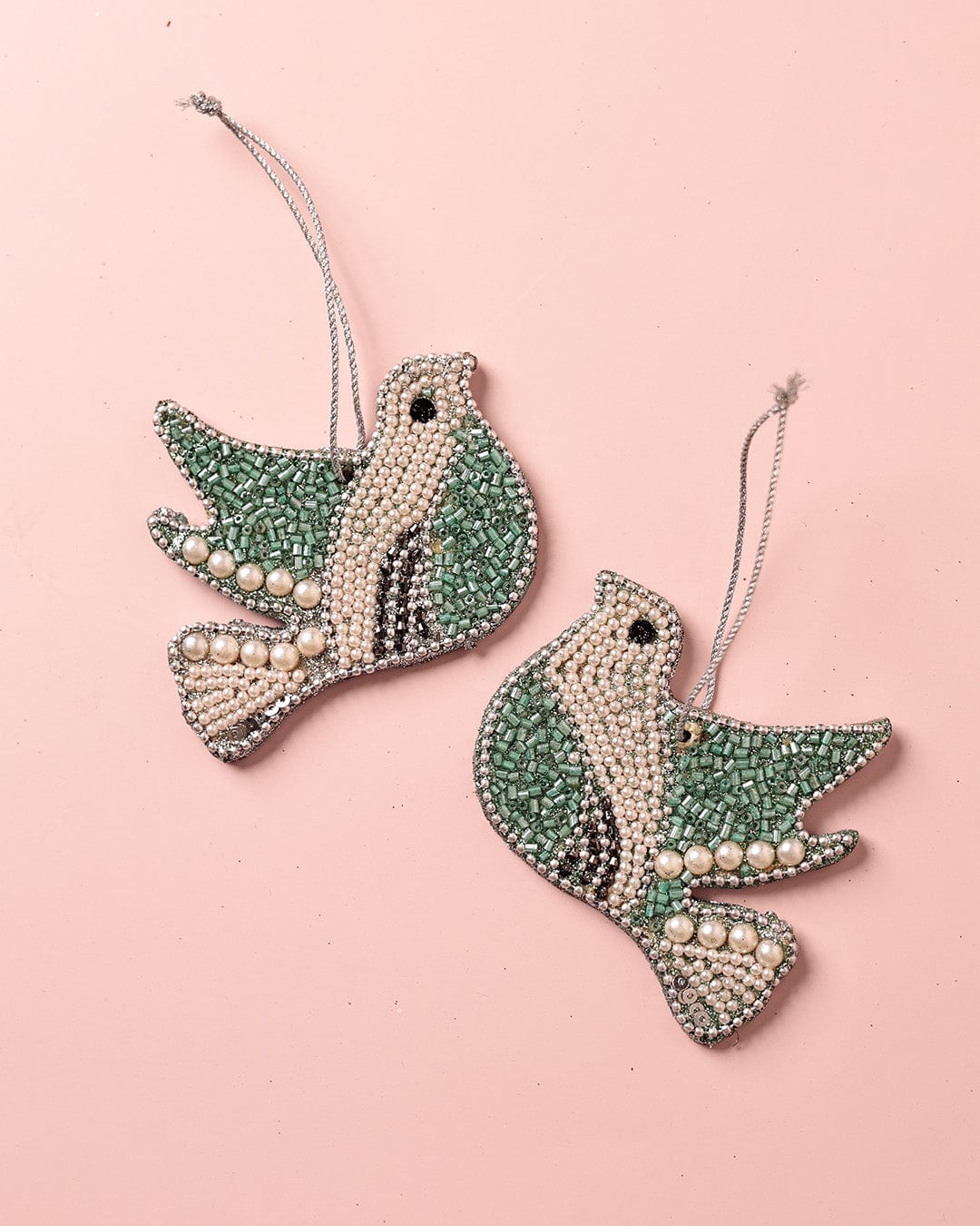 Christmas Doves Christmas Ornaments - Set of 2