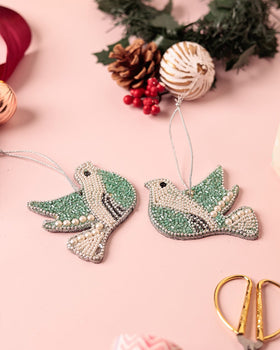 Christmas Doves Christmas Ornaments - Set of 2