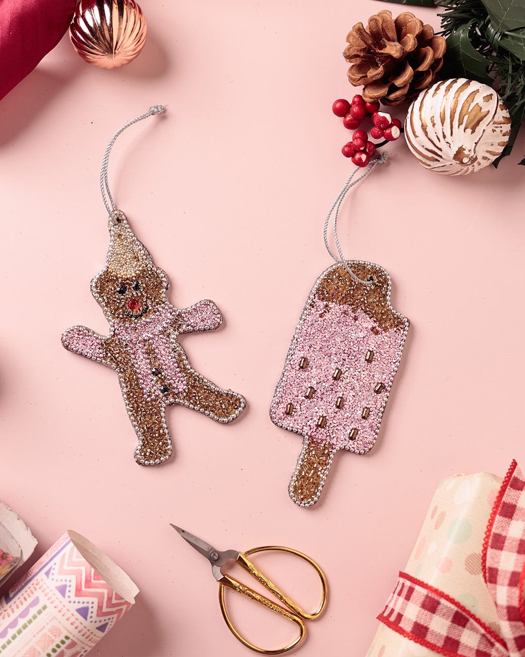 Christmas It's Pink Christmas Ornaments - Set of 2