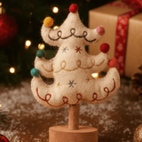 Christmas Jolly Xmas Tree Wooden & Felt Decoration