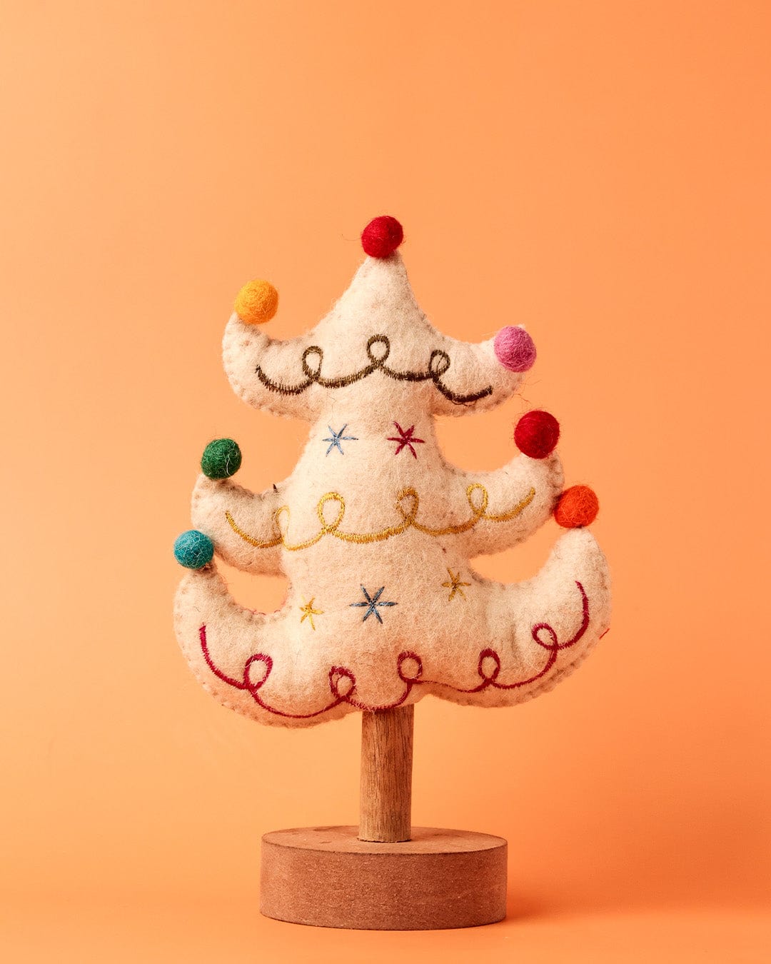 Christmas Jolly Xmas Tree Wooden & Felt Decoration