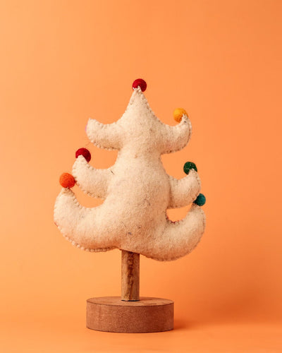 Christmas Jolly Xmas Tree Wooden & Felt Decoration