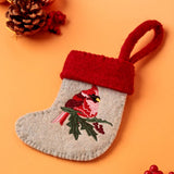 Christmas Red Robin Felt Stocking Xmas Ornament