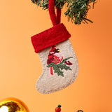 Christmas Red Robin Felt Stocking Xmas Ornament