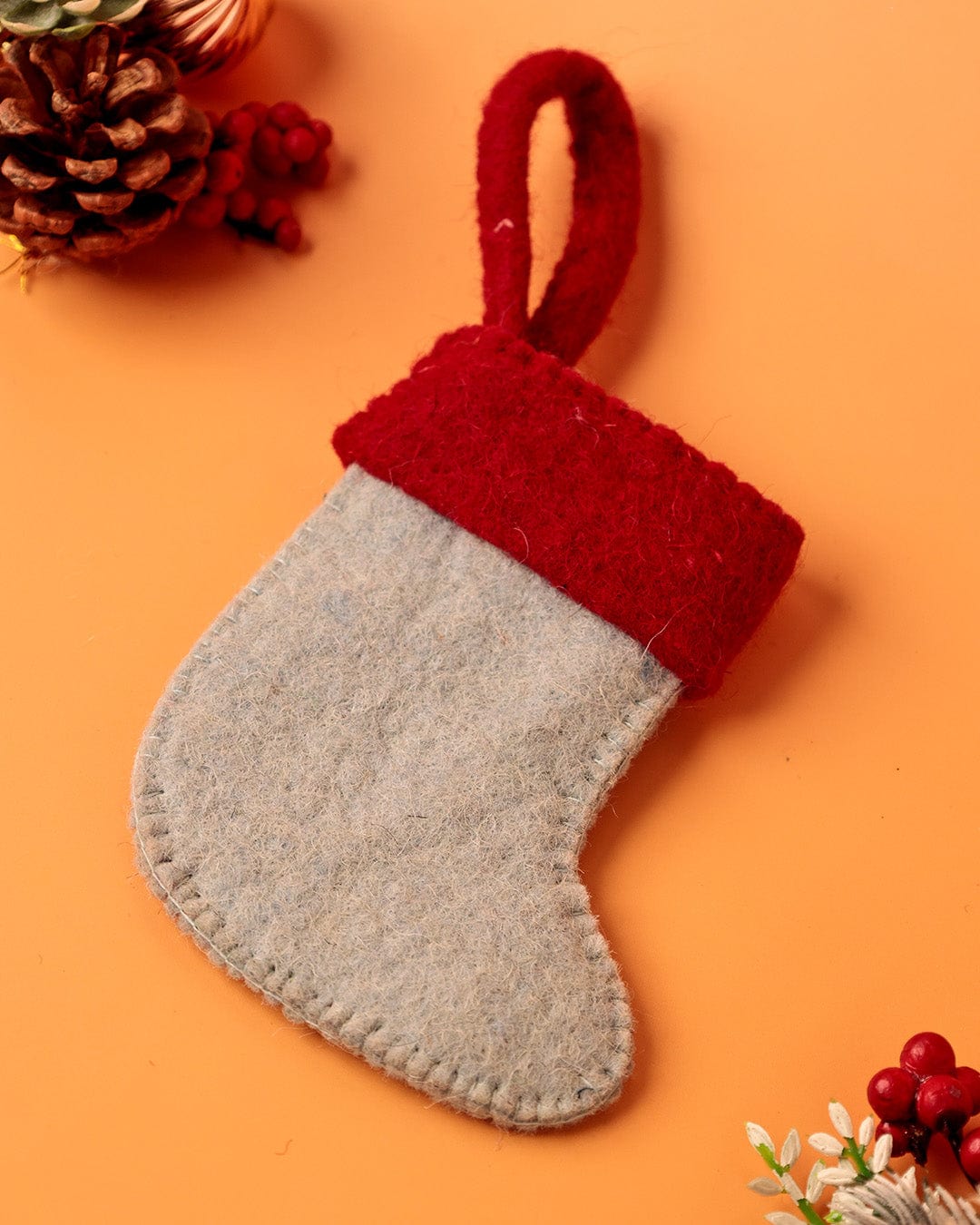 Christmas Red Robin Felt Stocking Xmas Ornament