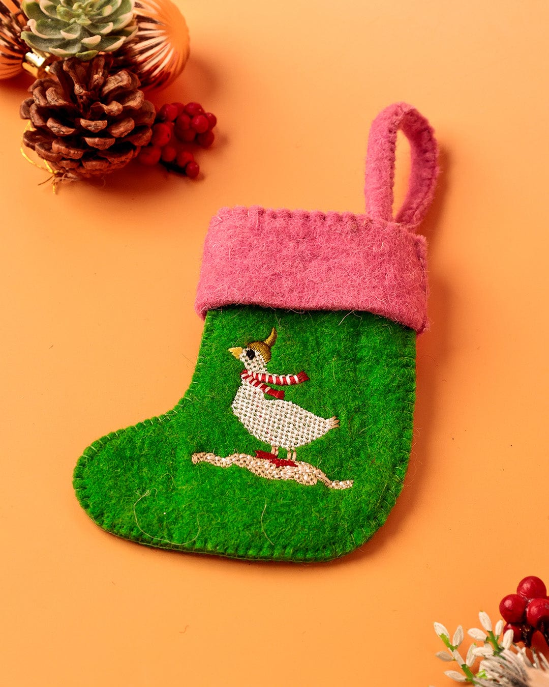 Christmas Silly Goose Felt Stocking Xmas Ornament