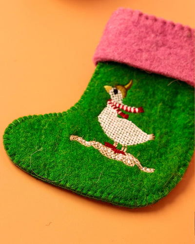 Christmas Silly Goose Felt Stocking Xmas Ornament