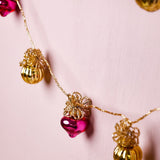 Christmas Snow Balls Glass Ornaments Beaded Garland
