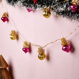 Christmas Snow Balls Glass Ornaments Beaded Garland