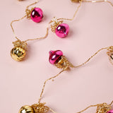 Christmas Snow Balls Glass Ornaments Beaded Garland