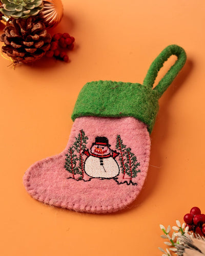 Christmas Snowman Felt Stocking Xmas Ornament