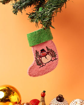 Christmas Snowman Felt Stocking Xmas Ornament