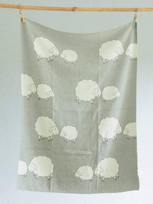 Counting Sheep Knitted Cotton Baby Blanket