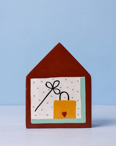 Cozy Corner Handpainted Wooden Bud Vase