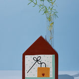 Cozy Corner Handpainted Wooden Bud Vase