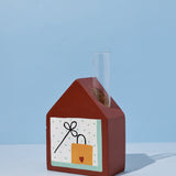 Cozy Corner Handpainted Wooden Bud Vase