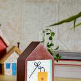 Cozy Corner Handpainted Wooden Bud Vase