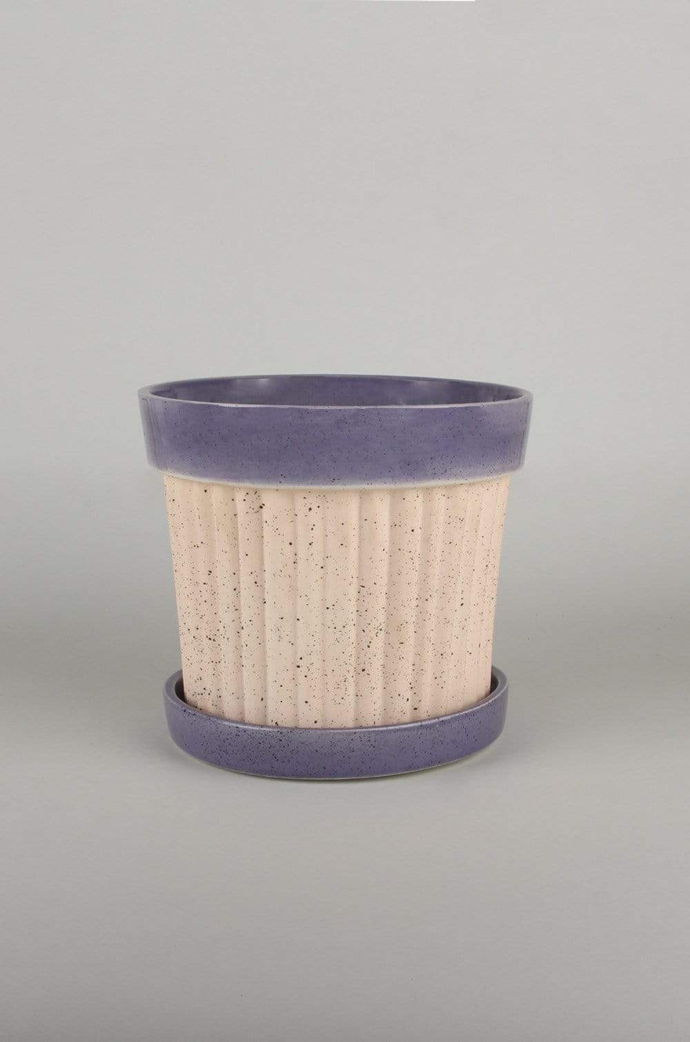 Crinkle Pop Ceramic Planter with Plate