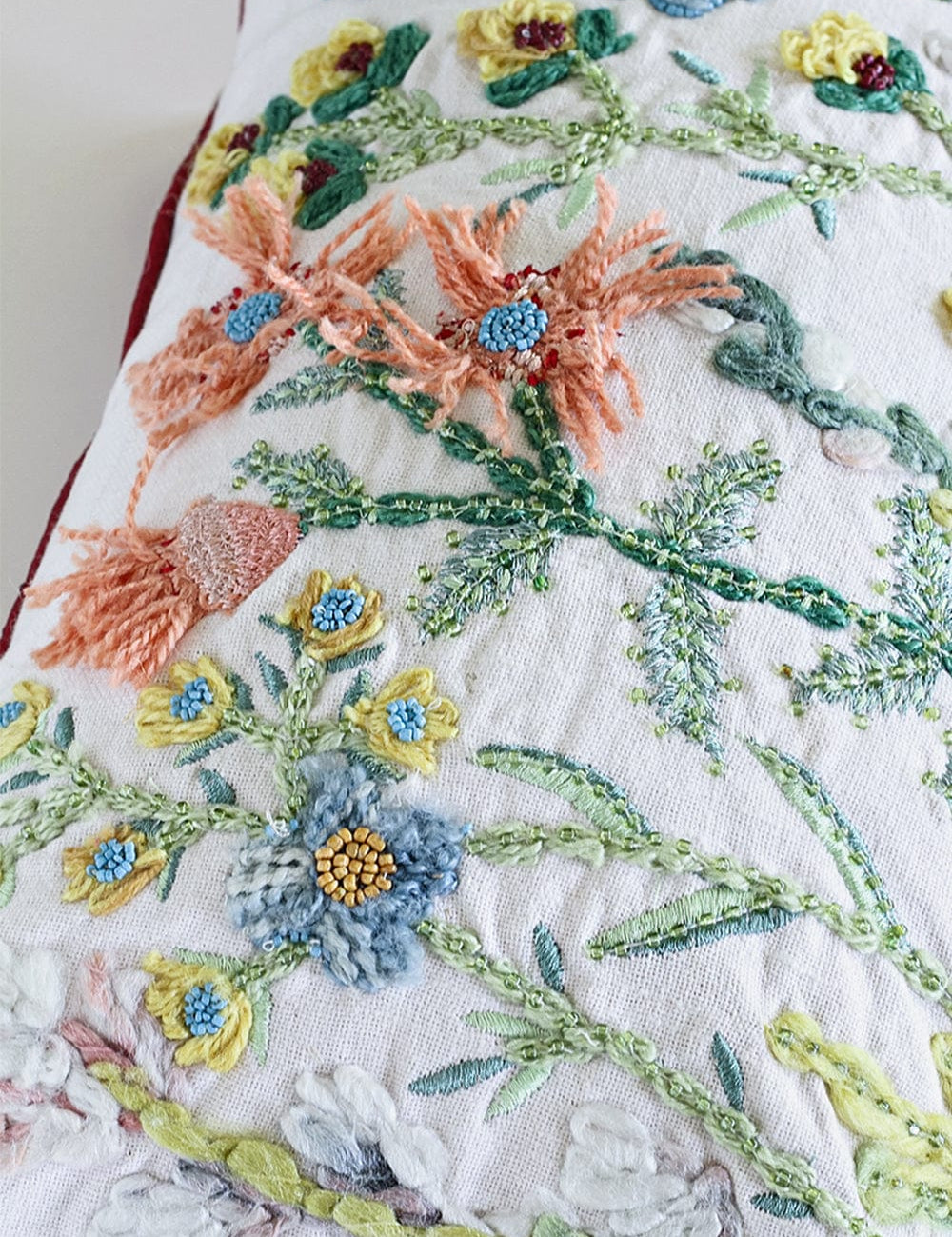  Cushion Cover Yasmeen Embroidered Cushion Cover - Yasmeen Embroidered Cushion Cover - The Wishing Chair 