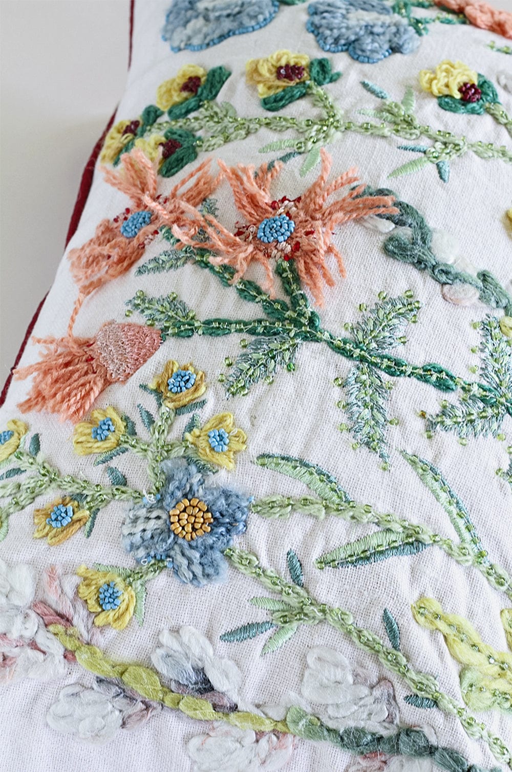  Cushion Cover Yasmeen Embroidered Cushion Cover - Yasmeen Embroidered Cushion Cover - The Wishing Chair 