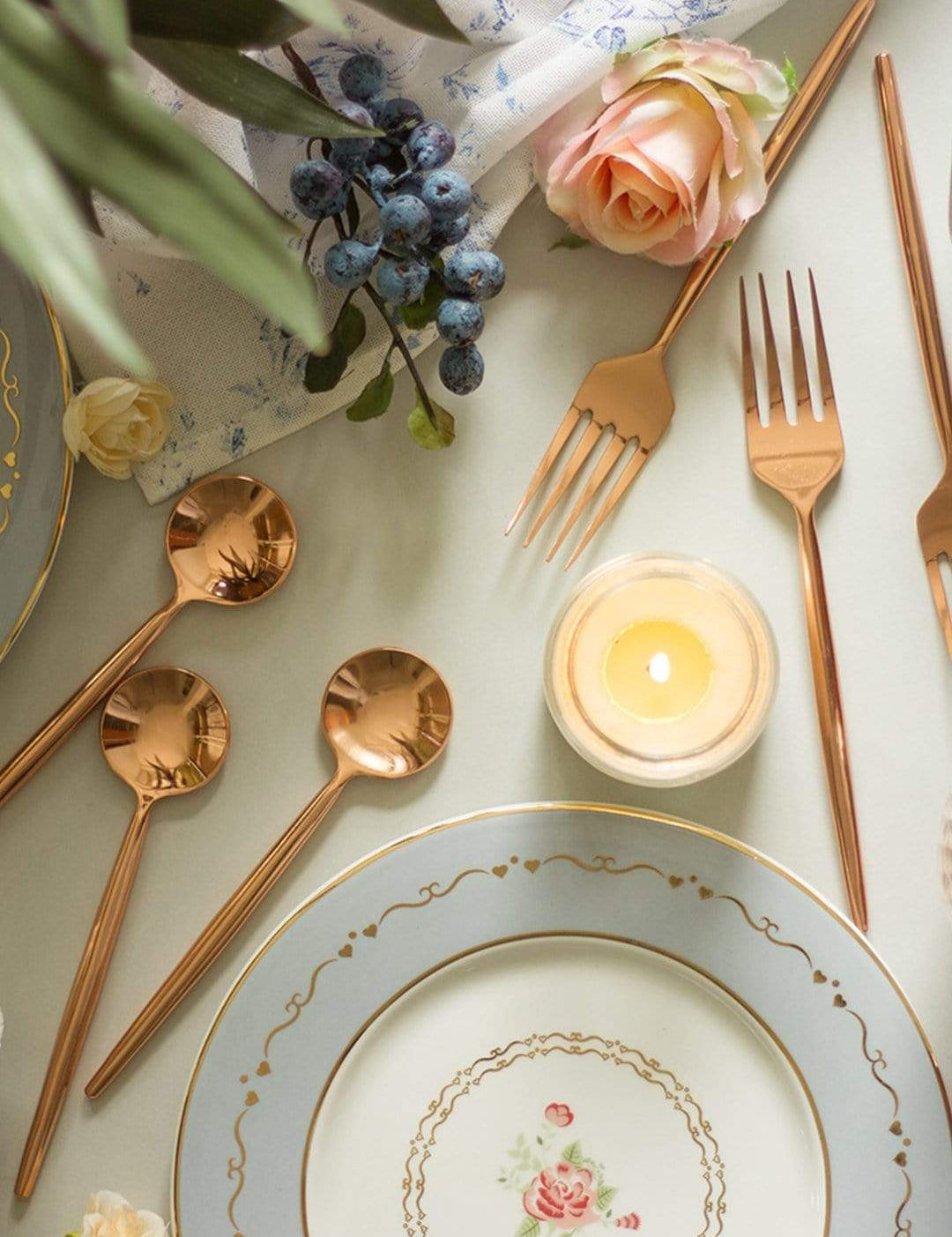Cutlery Perfect Kitchen Dessert Forks-Rose Gold-Set of 6