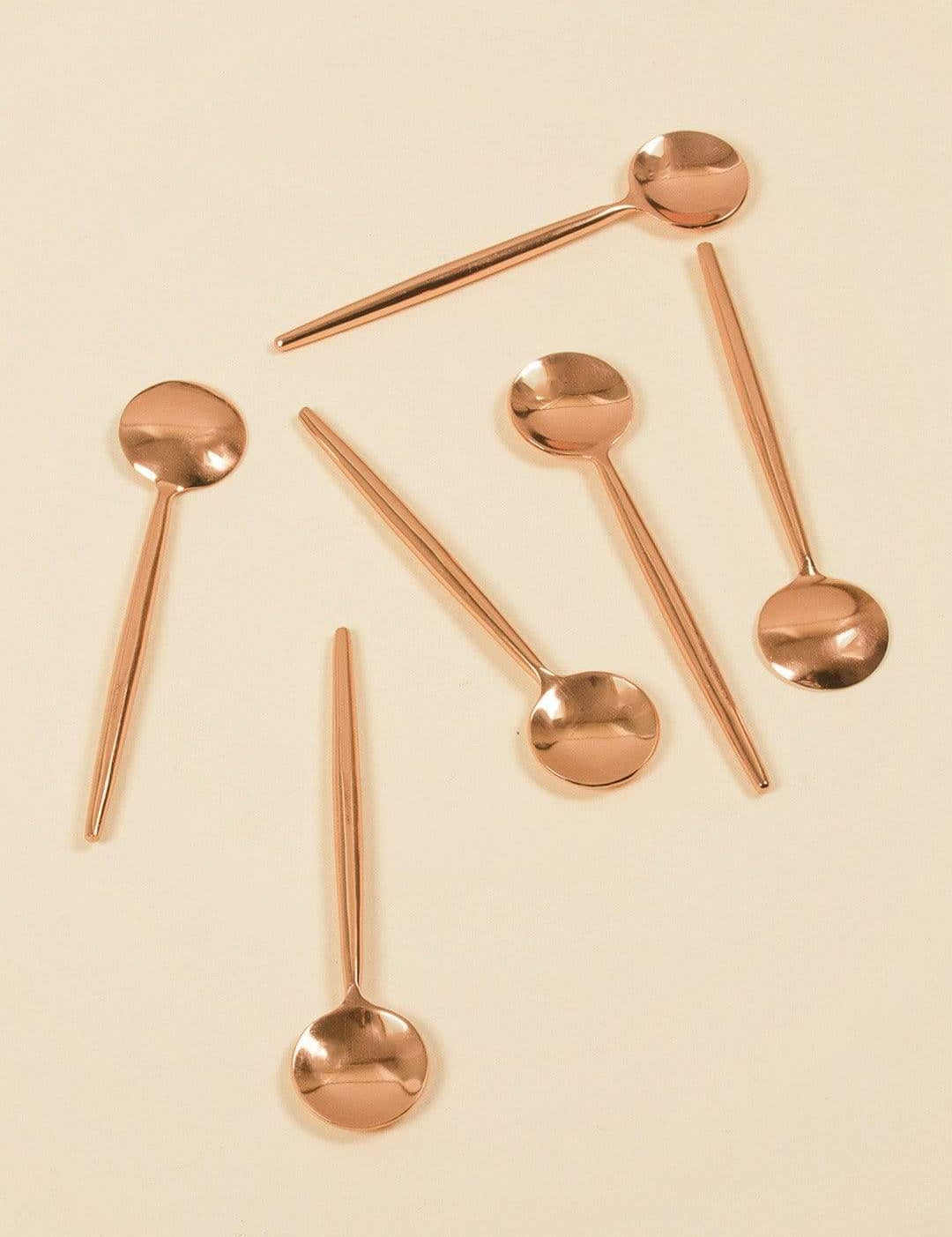 Cutlery Perfect Kitchen Dessert Spoon-Rose Gold- Set of 6