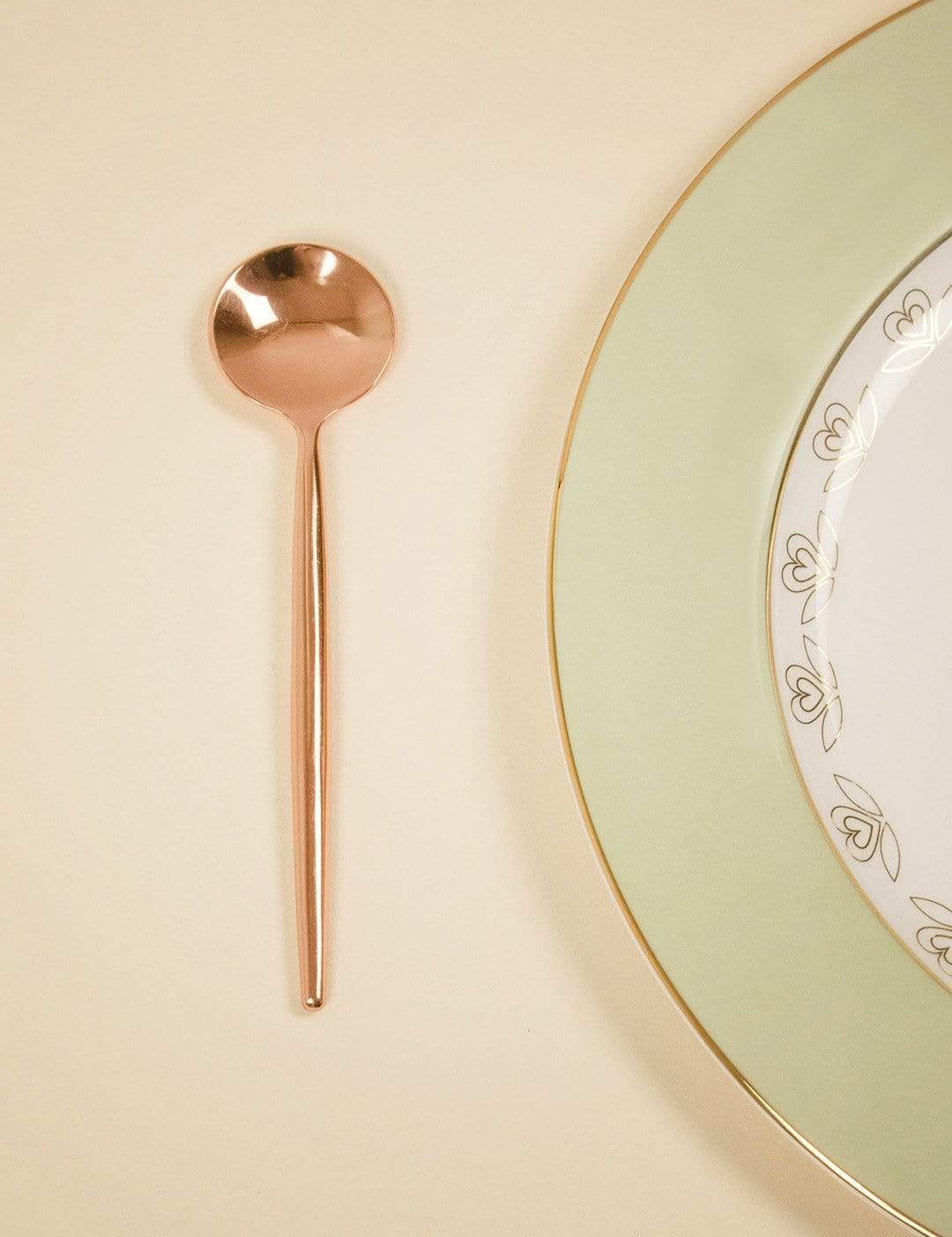 Cutlery Perfect Kitchen Dessert Spoon-Rose Gold- Set of 6