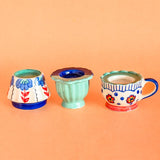 Dahlia Dawn Handpainted Tealight Holders - Set of 3