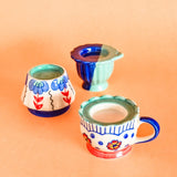 Dahlia Dawn Handpainted Tealight Holders - Set of 3