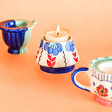 Dahlia Dawn Handpainted Tealight Holders - Set of 3