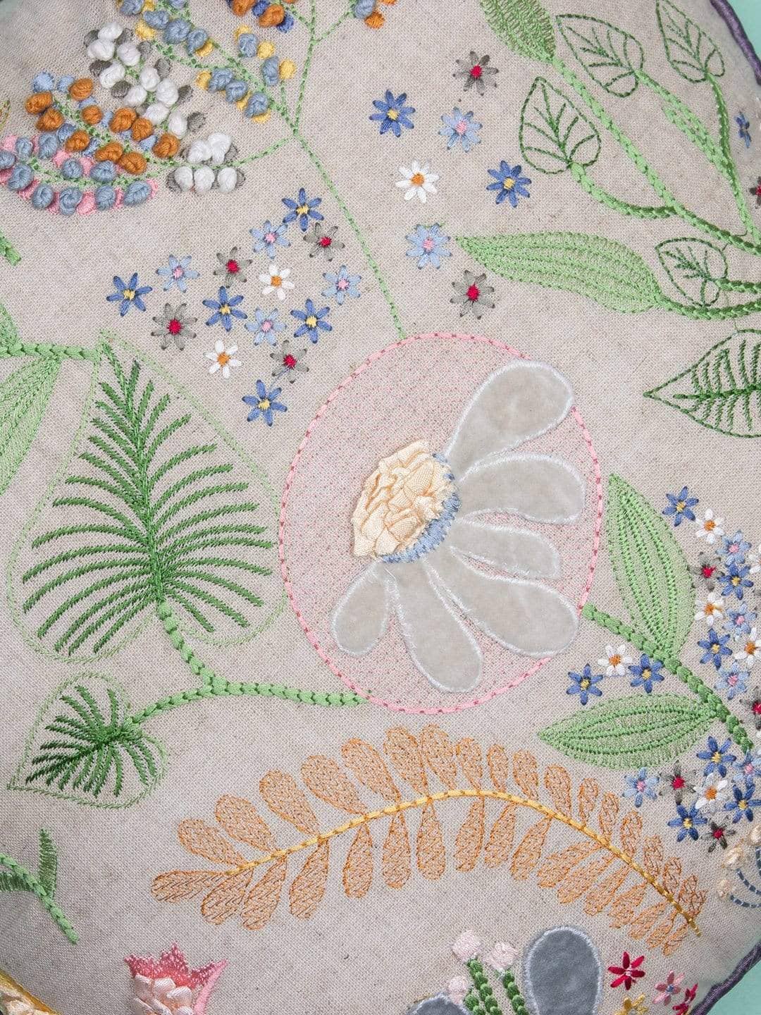 Daisy Embroidered Cushion Cover