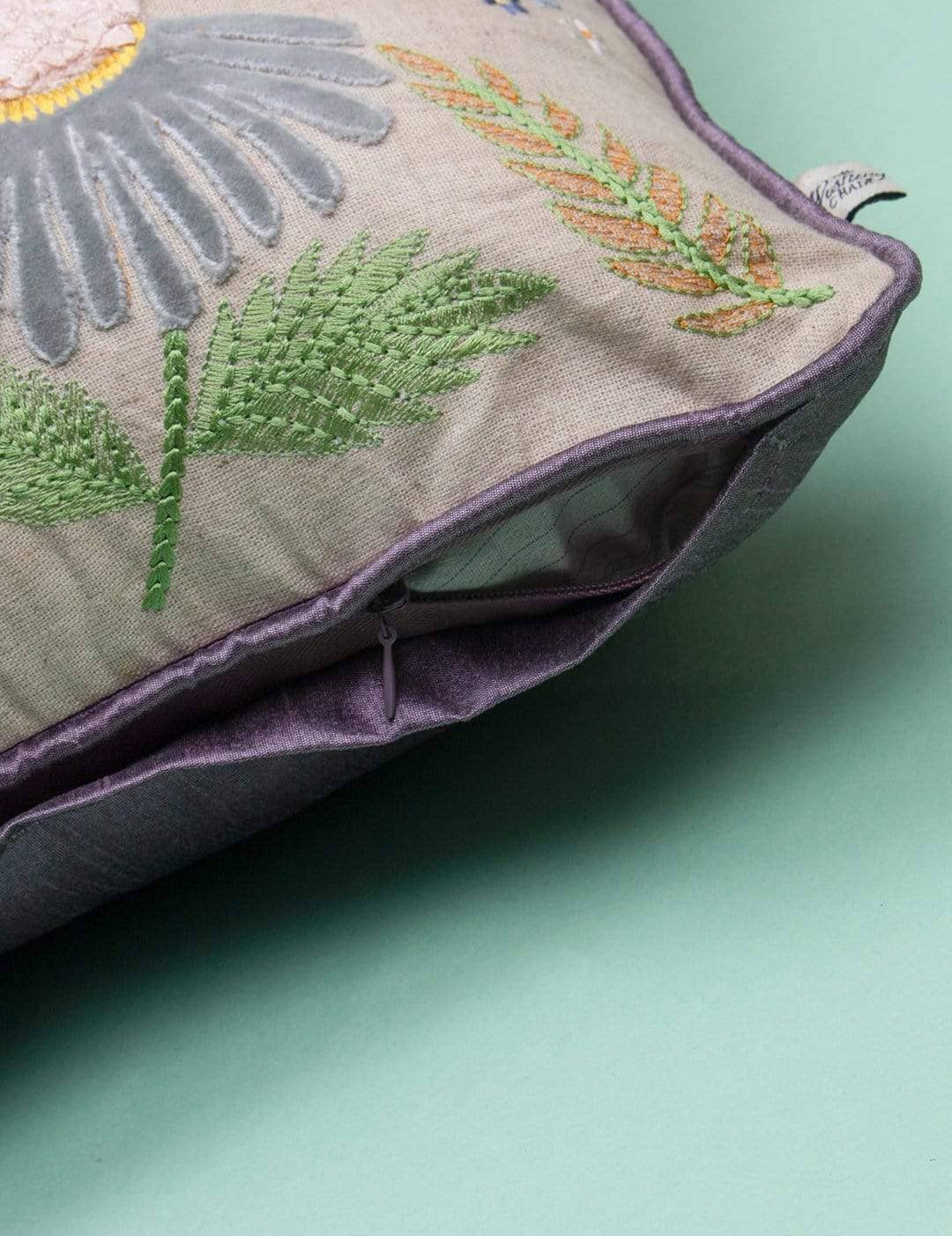 Daisy Embroidered Cushion Cover