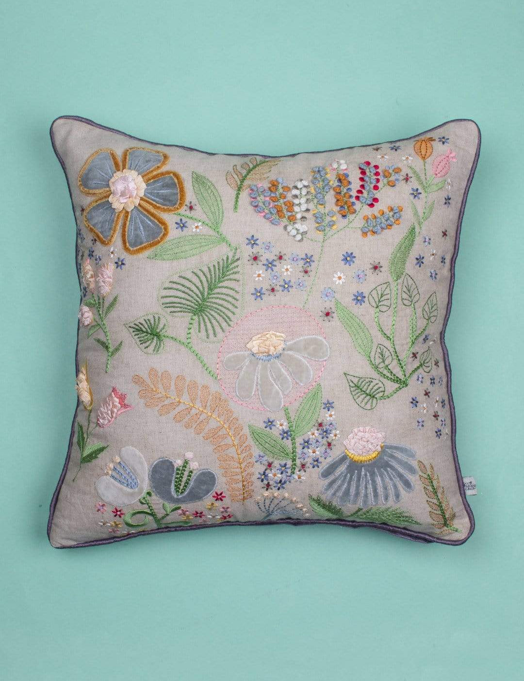 Daisy Embroidered Cushion Cover
