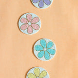 Daisy Hand Embroidery Beaded Coasters -Set of 4