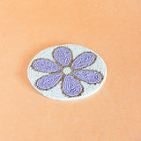 Daisy Hand Embroidery Beaded Coasters -Set of 4