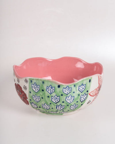 Dance in a Flowerbed Ceramic Bowl-Extra Large