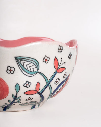 Dance in a Flowerbed Ceramic Bowl-Extra Large