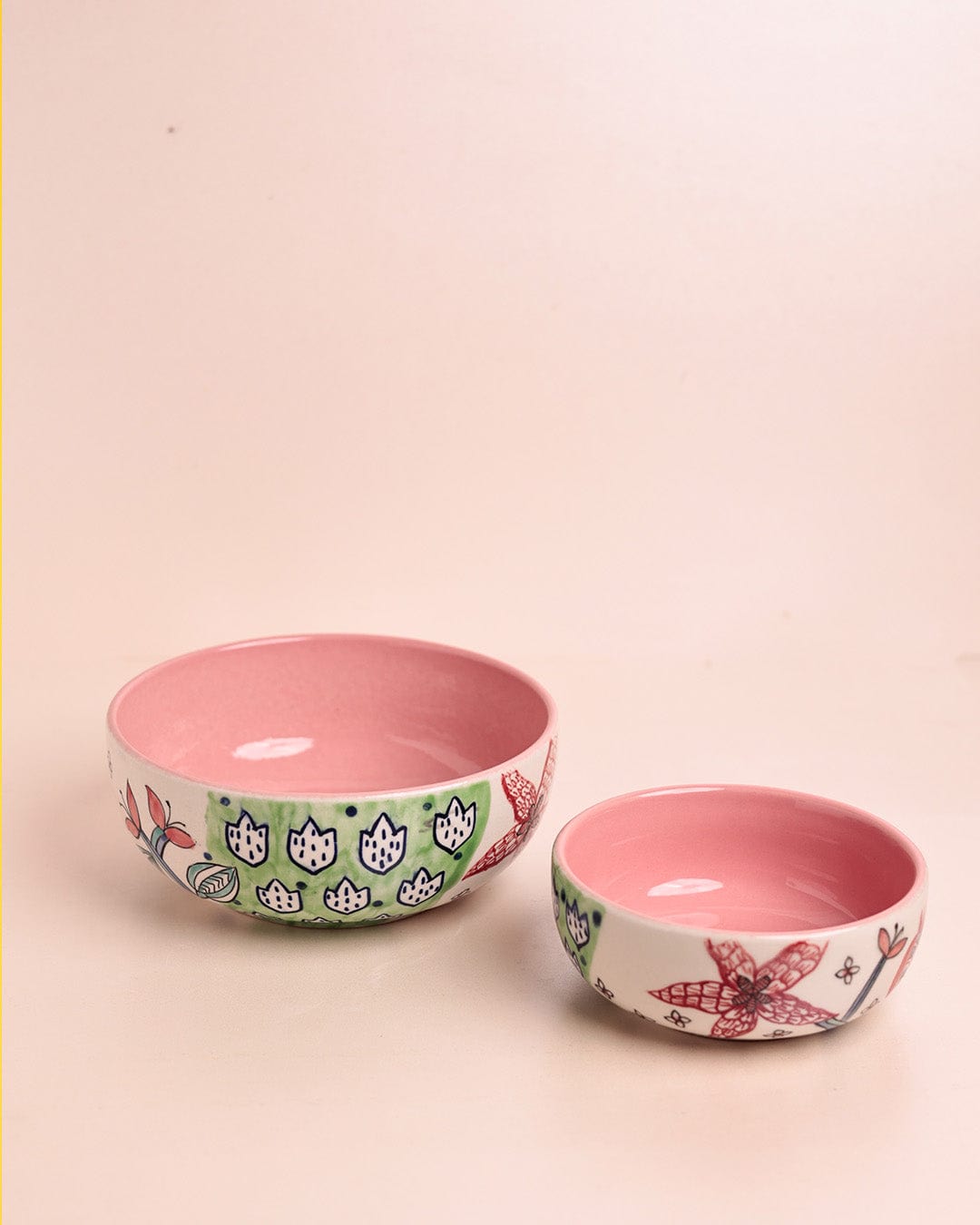 Dance in a Flowerbed Ceramic Bowl - Set of 2