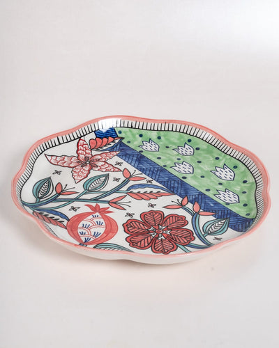 Dance in a Flowerbed -  Ceramic Chip & Dip Platter with Bowl