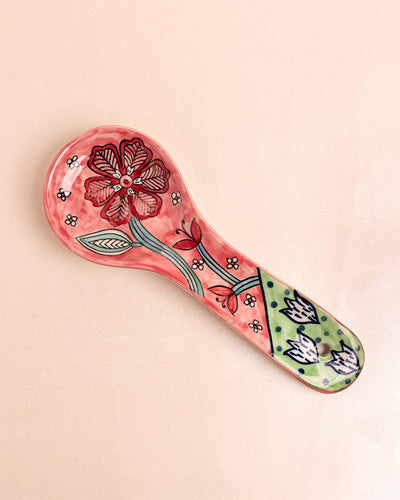 Dance in a Flowerbed Ceramic Spoon Rest