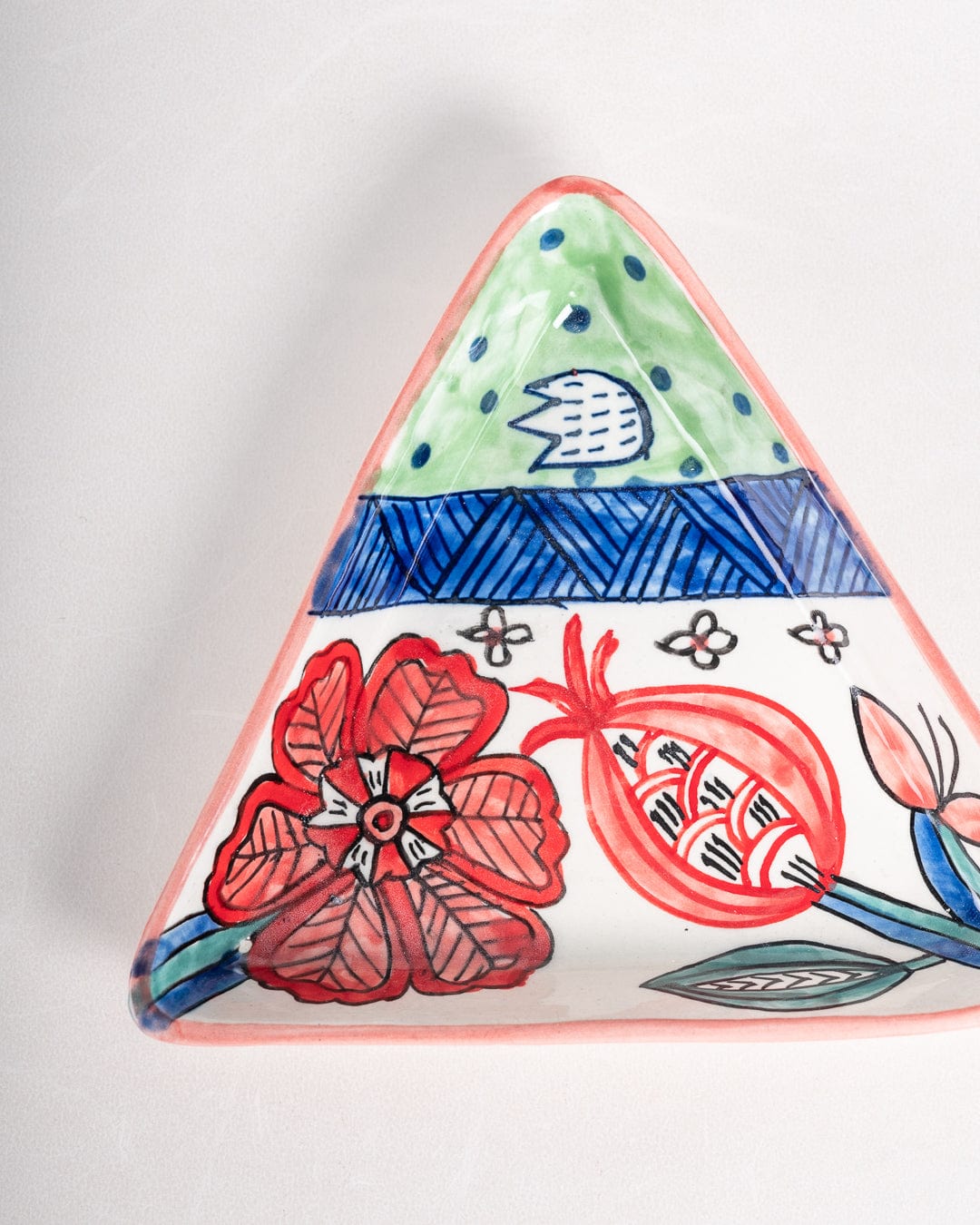 Dance in a Flowerbed Ceramic Triangle Platter- Set of 2