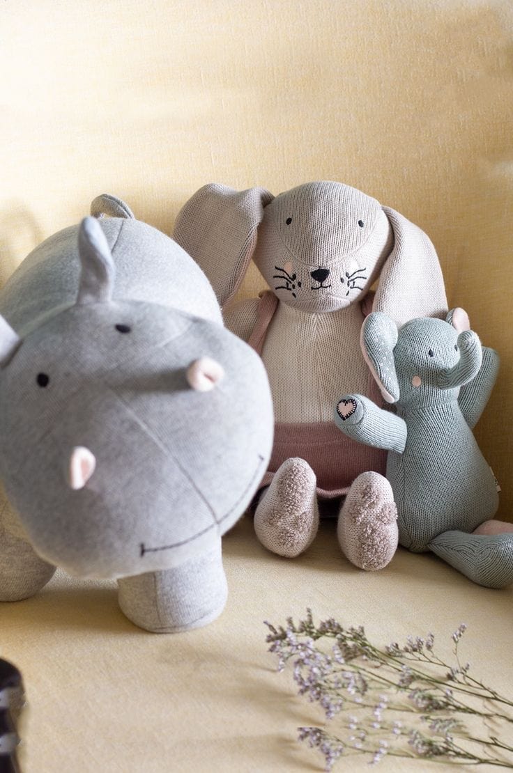 Darling Hippo Knitted Cotton Toy