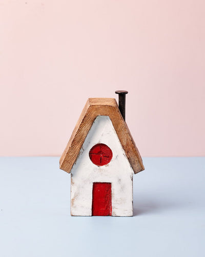 Decorative Accents Tiny Homes Wooden Paperweight - White