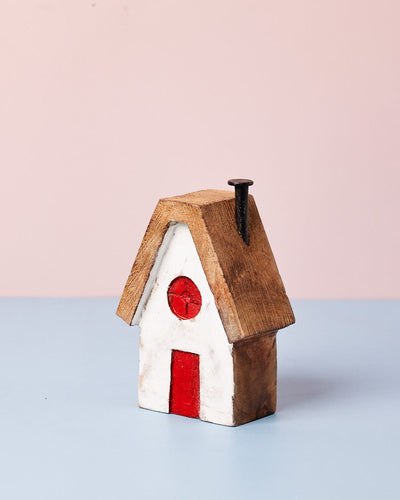 Decorative Accents Tiny Homes Wooden Paperweight - White