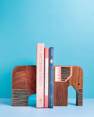 Desk & Stationery Mr. EL Handpainted Wood Bookend