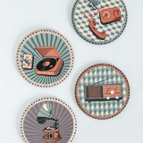 Dining Analog Edit Metal Coasters - Set of 4 | The Wishing Chair