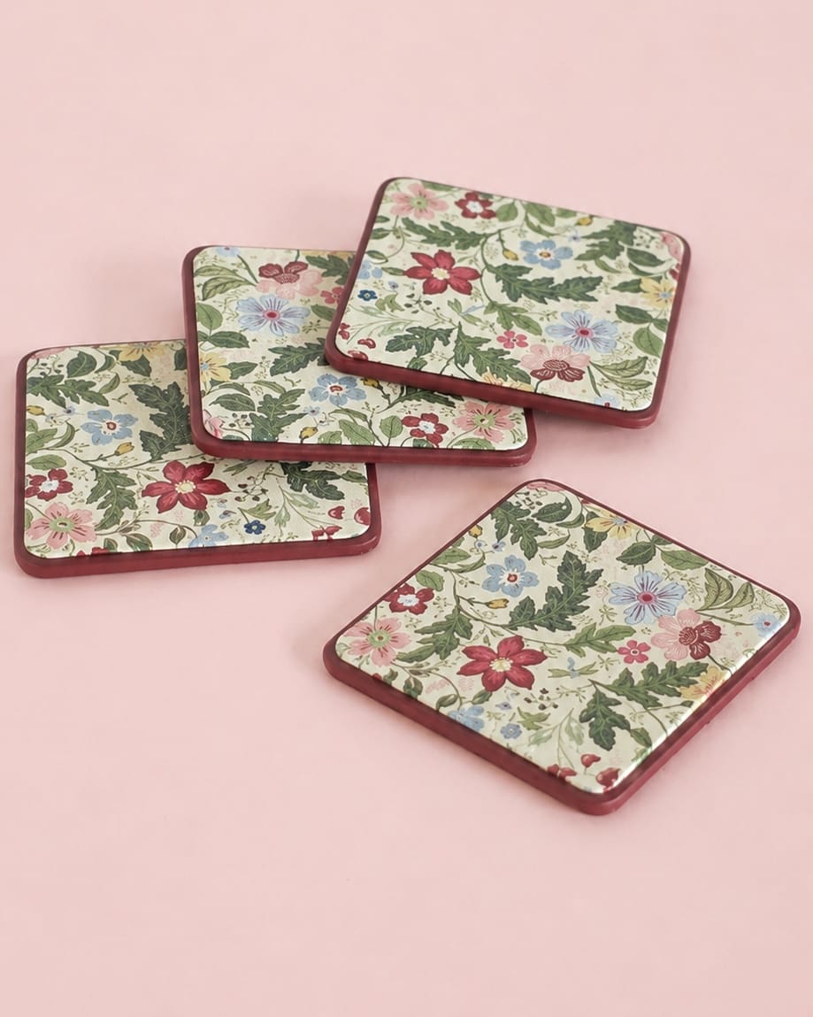 Dining Botanica Vegan Leather Coasters - Set of 4