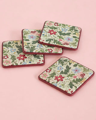 Dining Botanica Vegan Leather Coasters - Set of 4