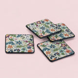 Dining Midnight Meadow Vegan Leather Coasters - Set of 4